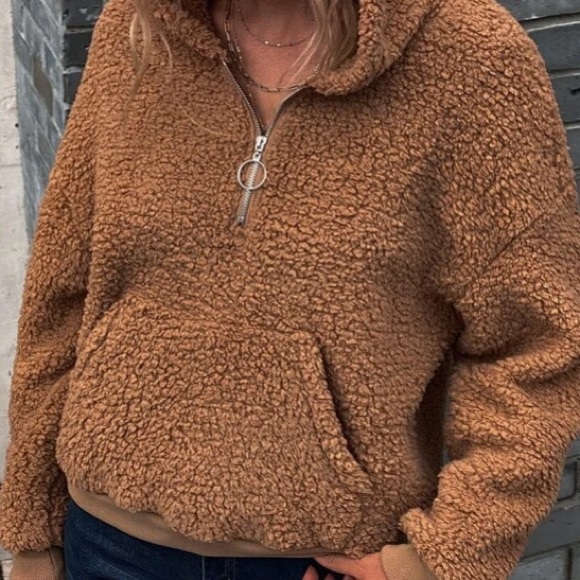 Jackets & Blazers - Brown Zip Teddy Jacket in S, M, and L